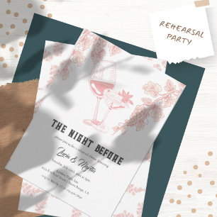 Elegant Grape Fruits Champagne Rehearsal Dinner Invitation