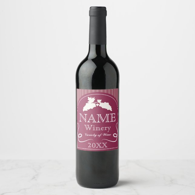 Elegant grapevine design for wine labels. wine label (Front)