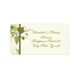 Elegant grapevine fall wedding label