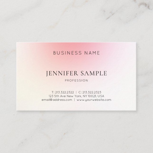 Elegant Graphic Design Pink Colour Harmony Luxury Business Card (Front)