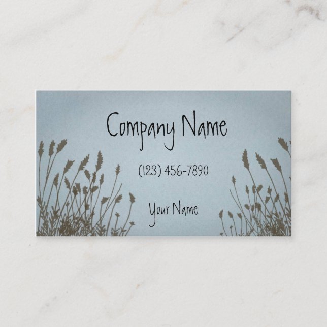 Elegant graphic grass blue sky business card (Front)