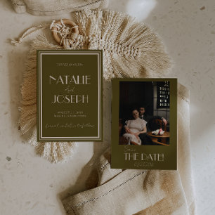 Elegant Grassland Ivory Old Money Photo Wedding Save The Date