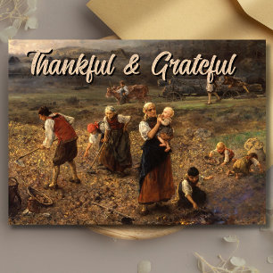 Elegant Grateful and Thankful Potato Harvest Knaus Holiday Card