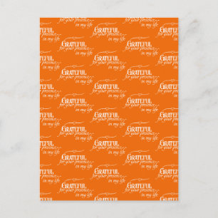 Elegant Grateful Thanksgiving Autumn Orange Postcard