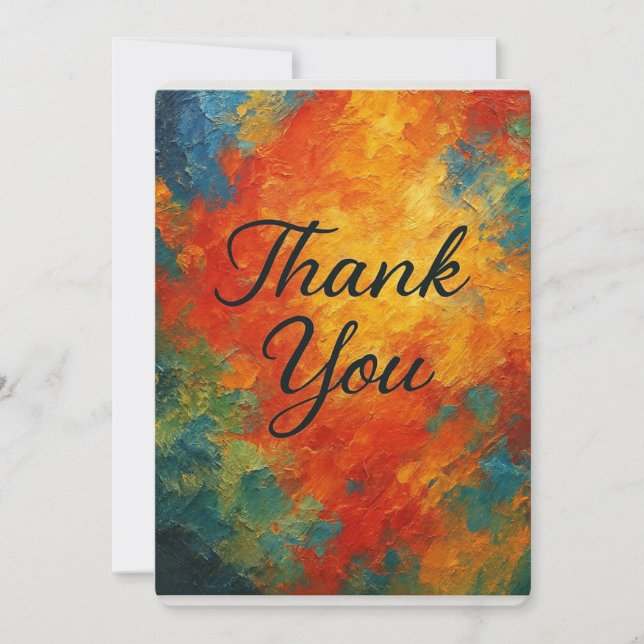   Elegant Gratitude – Abstract Thank You Art Holiday Card (Front)