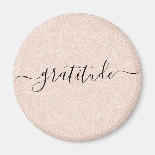 Elegant Gratitude blush pink script Magnet