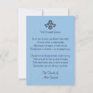 Elegant Gratitude Family of Blue Thank You Card