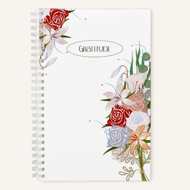 Elegant Gratitude Journal Floral Bouquet Design (Front)
