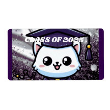 Elegant Gratuation Kitty Purple Gown Balloon