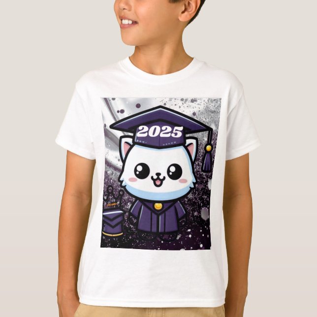 Elegant Gratuation Kitty Purple Gown Balloon (Front)