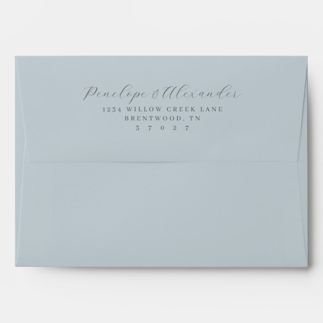 Elegant Gray Calligraphy Envelope (Back (Top Flap))