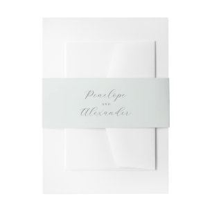Elegant Gray Calligraphy Invitation Belly Band