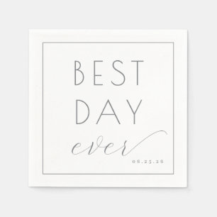 Elegant Gray Calligraphy Napkin