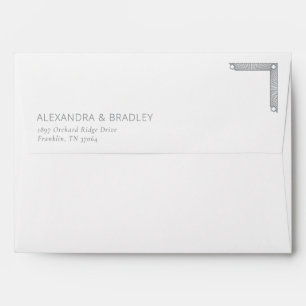 Elegant Gray Geometric Letter Envelope