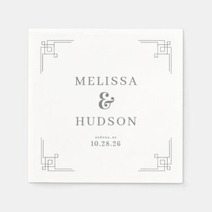 Elegant Gray Geometric Napkin