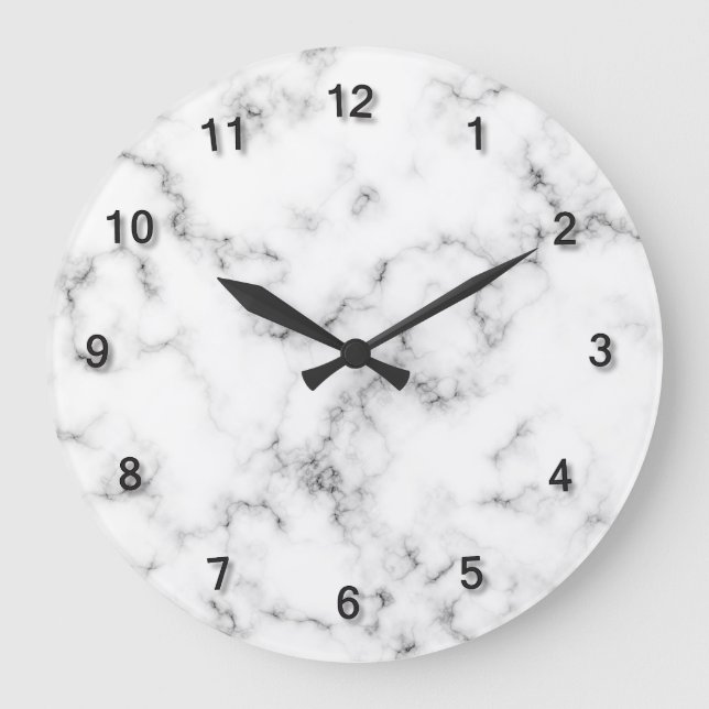 Elegant gray marble large clock (Front)