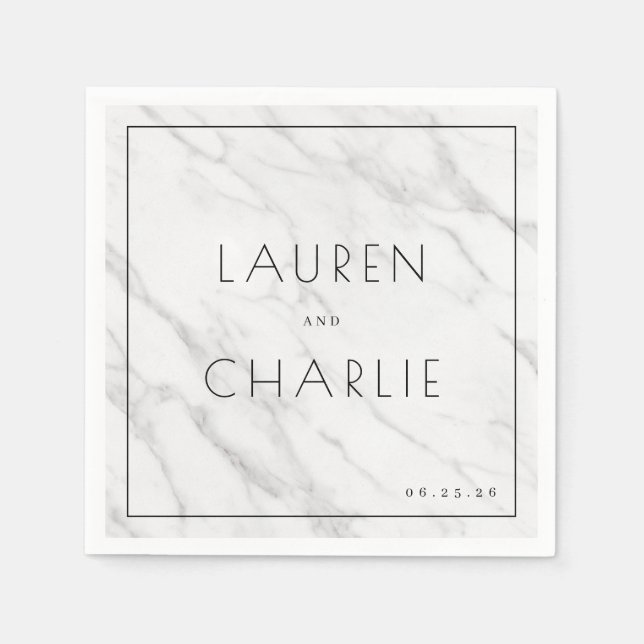 Elegant Gray Marble Texture Napkin (Front)