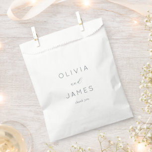 Elegant Gray Minimalist Thank You Favour Bags