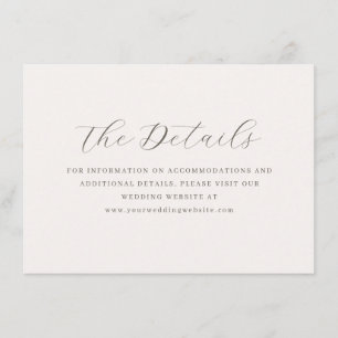Elegant Gray Minimalist Wedding Enclosure Card