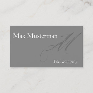 Elegant gray monogram business card