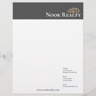 Elegant Gray Real Estate Custom Letterhead