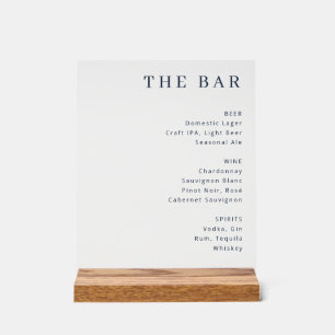Elegant Gray Serif Bar Menu Sign