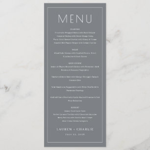 Elegant Gray Serif Menu