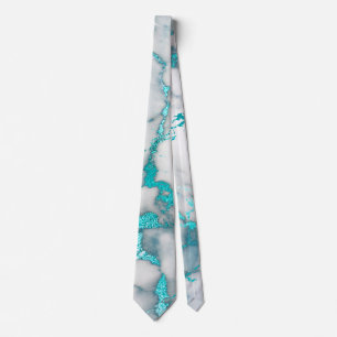 elegant gray teal marble texture tie