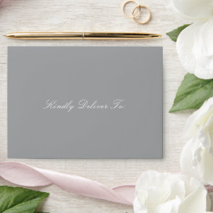 Elegant Gray Traditional Wedding Envelope