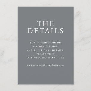 Elegant Gray Typographic Details Enclosure Card