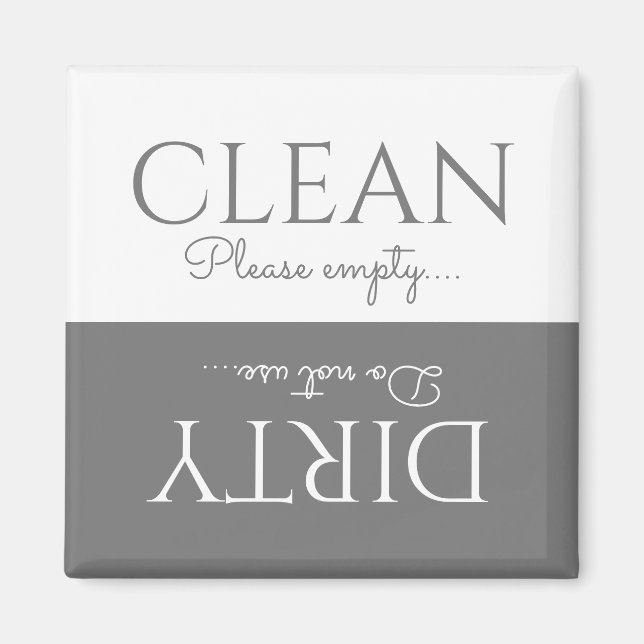 Elegant Gray | White | Dishwasher Magnet (Front)