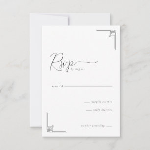 Elegant Grayscale Geometric RSVP