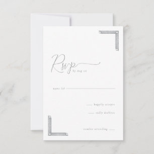 Elegant Grayscale Geometric RSVP Card