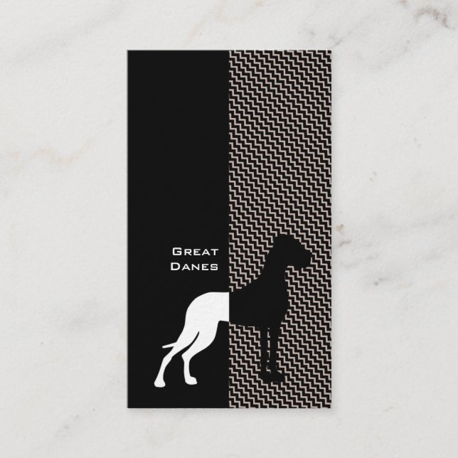 Elegant Great Dane Business Cards (Front)