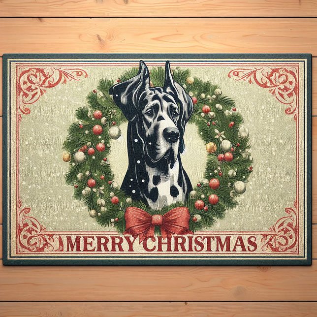 Elegant Great Dane Christmas, Great Dane Gift Doormat (Creator Uploaded)
