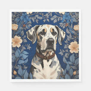 Elegant Great Dane William Morris Inspired  Napkin
