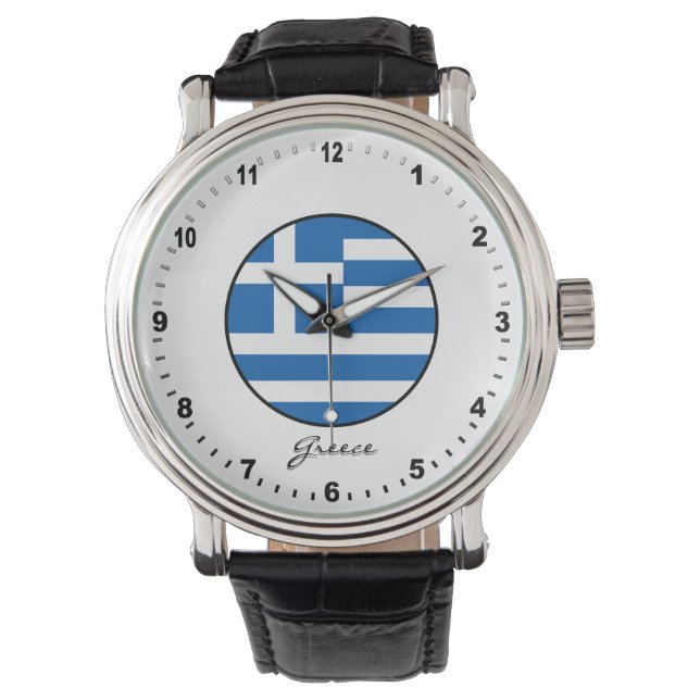Elegant Greece Watch & Greek Flag / Athens (Front)