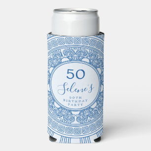 Elegant Greek birthday party with custom colours Seltzer Can Cooler