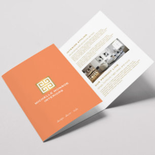 Elegant Greek Key Coral Interior Design Brochure