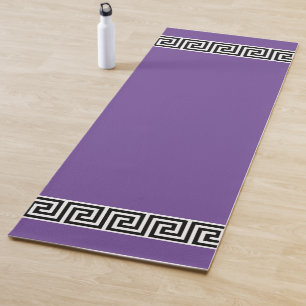 Elegant Greek Pattern on Violet Yoga Mat