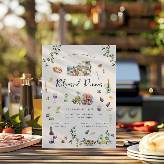 Elegant Greek | Rehearsal Dinner Invitation (Creator Uploaded)