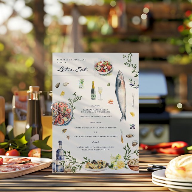 Elegant Greek Themed | Illustrated Mediterranean  Menu (Creator Uploaded)