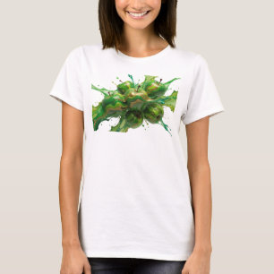 Elegant Green Abstract Apple Fashion Art T-Shirt