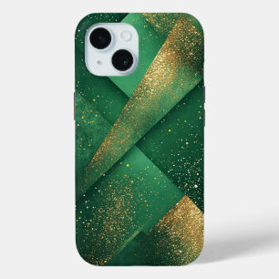 Elegant Green Abstract Background With Glittering iPhone 15 Case