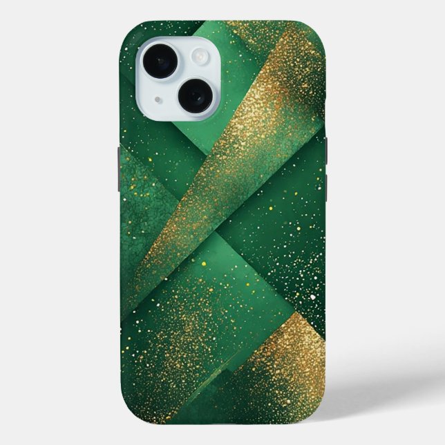 Elegant Green Abstract Background With Glittering Case-Mate iPhone Case (Back)
