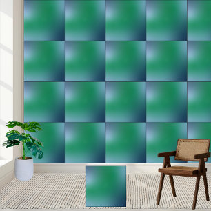 Elegant Green and Blue Gradient Abstract Tile