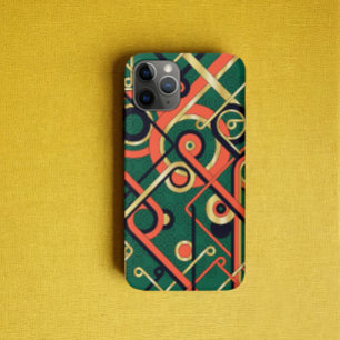 Elegant Green and Gold Art Deco Geometric iPhone 11 Pro Case