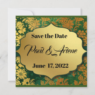 Elegant Green and Gold  Card