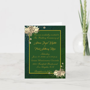 Elegant Green and Gold Invitation