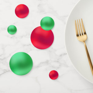 Elegant Green and Red Confetti